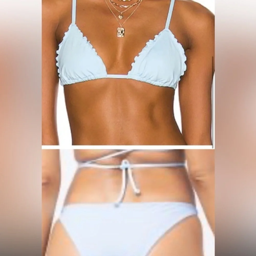 L*Space NWT Sky Blue Maggie Bikini Top + Camacho Bottom Classic Swimsuit‎ XL